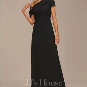 JJs House Black One-Shoulder Evening Dress